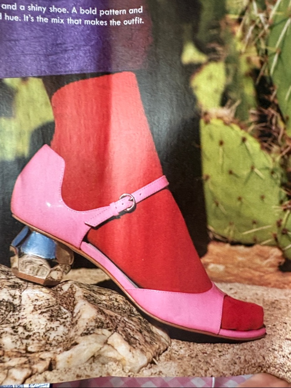 Frances Valentine  Pink Patent Leather Ankle-Strap Sandals.  Gold heels.